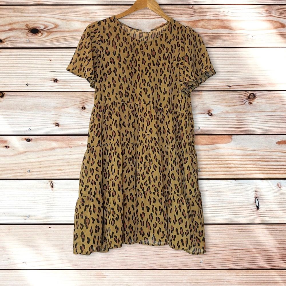 Anthropologie mini leopard print dress